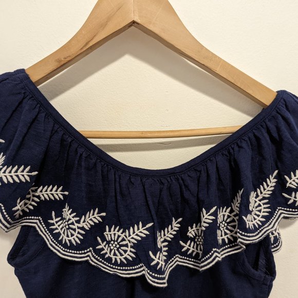 Anthropologie Moulinette Soeurs Navy Embroidered Top - Picture 6 of 6